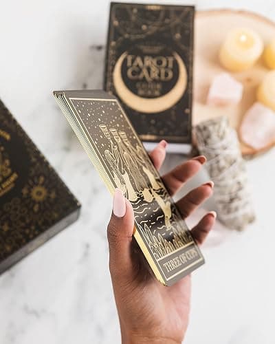 Mystical Gold Foil and Black Tarot Cards with Guide Book for Beginners and Advanced Tarot Readers; Large Tarot Deck with Extensive Guidebook of the Symbolic Meanings of Past History and Future Destiny - Classic thumbnail 6