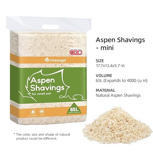 Niteangel Aspen Shaving Hamster Beddings for Syrian Dwarf Hamster Gerbil Mice Degu Rat Rabbit Bunny Guinea Pig Chinchilla Hedgehog or Other Small Pets (65L - Mini) thumbnail 6
