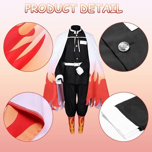 Antsparty Adults Anmie Cosplay Costume Set, Kimono Outfits Men Women, Anmie Cosplay Cloak for Halloween Carnaval Pretend Play Fancy Dress thumbnail 3