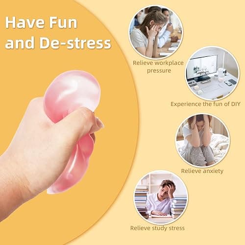 Chicooan 3Pcs Coconut Oil Squishy Stress Balls 2.36in Large Moldable Squeeze Balls Sensory Fidget Toy for Anxiety Relief Party Favors Gifts thumbnail 4
