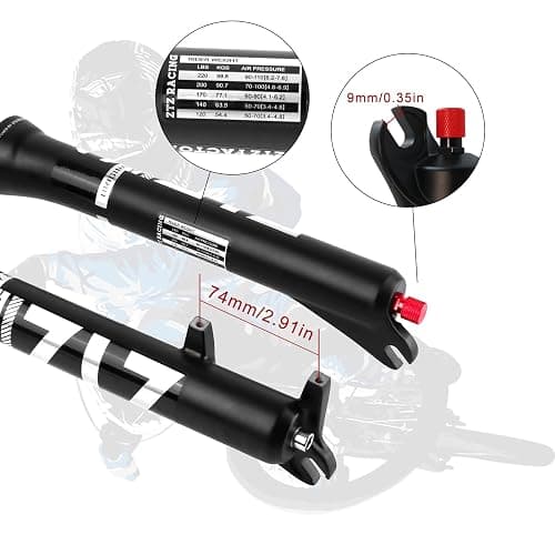B Bolany Bike Suspension Fork 26/27.5/29" for Mountain Bike DH Air Double Shoulder Downhill Rappelling Shock Absorber Straight Tube Ultralight Bicycle Shock Absorber Rebound Adjust thumbnail 5