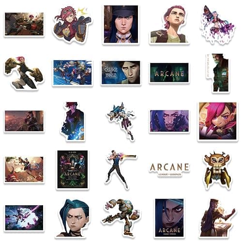 50Pcs Cartoon Arcane：League of Legends Stickers for Water Bottle Cup Laptop Guitar Car Motorcycle Bike Skateboard Luggage Box Vinyl Waterproof Graffiti Patches JHSL thumbnail 5