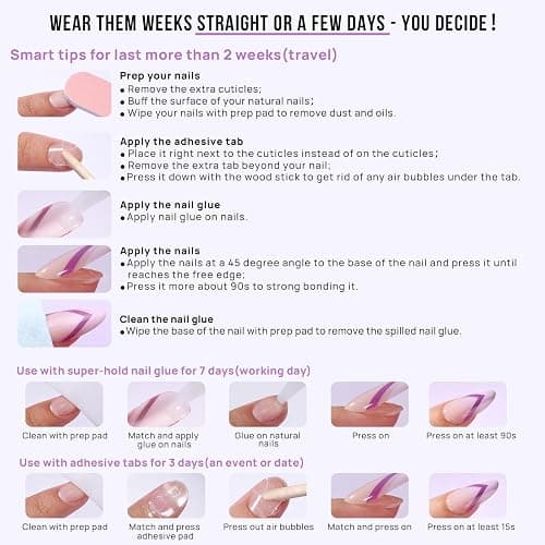 BTArtbox White Press On Nails Short - Soft Gel Press on Nails Almond, White Glue on Nails with Nail Glue, Reusable Stick on Nails in 16 Sizes, Cream Puff - A1 - Cream Puff thumbnail 8