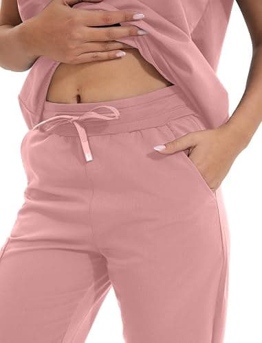 GGEH Scrub for Women Set - Stretch Scrub Top & Jogger Pants Mandarin Collar Anti-Wrinkle Scrub Suit Medical Uniform thumbnail 5
