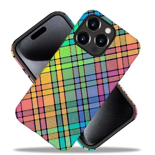 SEized Case Compatible with for iPhone 15 Pro,Colorful Plaid Tartan Phone Case for Girl Women Boy Men,Durable Protection Case for iPhone 15 Pro thumbnail 3
