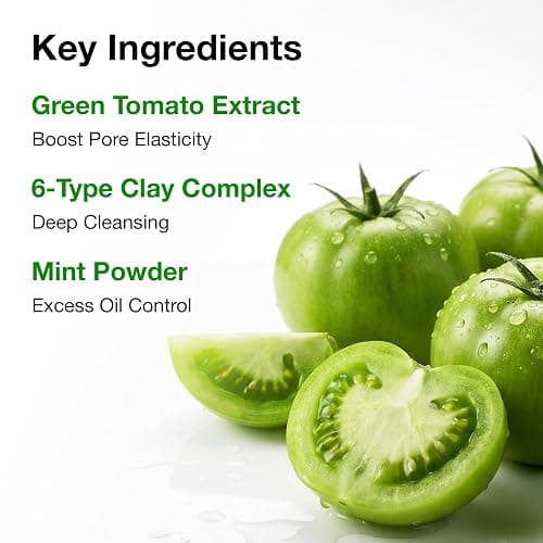 FULLY Green Tomato Pore Clay Mask Cleanser for Deep Cleansing, 4.05 fl oz | Clay Pack Cleanser for Deep Pore Cleansing, Blackhead & Sebum Control, Gentle Korean Face Wash for Oily & Combination Skin thumbnail 8