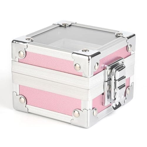 Rolabling Professional 25 Holes Nail Drill Bits Box Container Nail Drill Grinding Bit Holder Nail Polish Head Storage Box Nail Tools Organizers Container Display Storage Box Manicure Tool (Pink) thumbnail 2