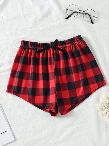 Milumia Girl's 3 Pieces Casual Plaid Print Elastic Waist Comfy Summer Fall Shorts thumbnail 5