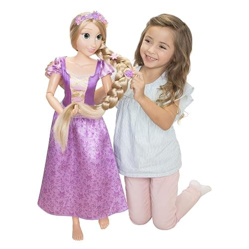 Disney Princess Rapunzel Doll Playdate 32” Tall & Poseable, My Size Articulated Doll in Purple Dress, Comes with Brush to Comb Her Long Golden Hair, Flower Garland Hairband & Hair Pins thumbnail 5
