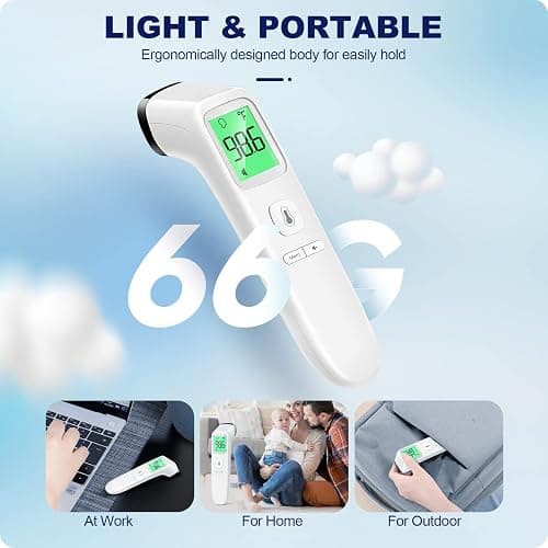 No-Touch Thermometer for Adults and Kids, Accurate Digital Baby Thermometer | 1s Fast Reading, Fever Alarm, Silent Mode, 35-Reading Memory, Forehead & Object Mode, AAA Battery Included, for Home & Clinic thumbnail 6