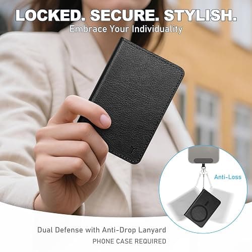 TUCCH for Magsafe Wallet, 6 Card Holders with [ID Window] [RFID Blocking] for iPhone 17/16/15/14/13/12/Pro/Pro Max/Air/Plus Series, PU Leather Magnetic Card Wallet for Men Women, Textured Black thumbnail 8