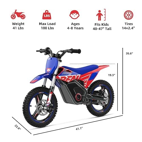 RFN SX-E350 36V Electric-Dirt-Bike, MAX 500W Electric Motorcycle 18.6 mph Max Speed & 11.2 Mile Range, 3-Speed Electric Bike for Kids Ages 4-8 thumbnail 2