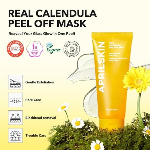 APRILSKIN Calendula Flower-Infused Facial Peel Off Mask, 3.52 fl. oz, PHA, BHA & Niacinamide gently exfoliates, removes impurities, improves uneven skin tone, and minimizes pores, Korean Skincare thumbnail 2