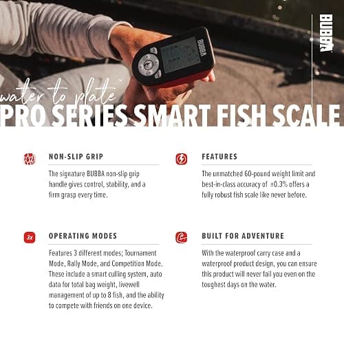 BUBBA Pro Series Smart Fish Scale - Tournament Fishing Tool with Bluetooth & Rechargeable Battery - 3 Modes, Digital Color Screen, 60lb Limit thumbnail 5