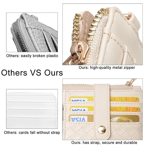 COOLANS Silicone Bracelet Wristlet Wallet Credit Card Holder RFID,ID Window,Key Ring Tassel,Slim Wallet Women Keychain Purse thumbnail 6