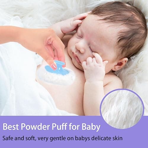 SHIMIDO Body Powder Puff and Container, 3.15" Portable Empty Body Powder Container for Baby Women's Loose Dusting Powder, Powder Case Box with Lids for Bath, Travel and Home Use (Dark Night) thumbnail 5