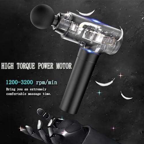 Massage Gun Deep Tissue,Percussion Massager Gun for Athletes Muscle Massage Gun for Pain Relief with 10 Massage Heads & 20 Speeds thumbnail 5