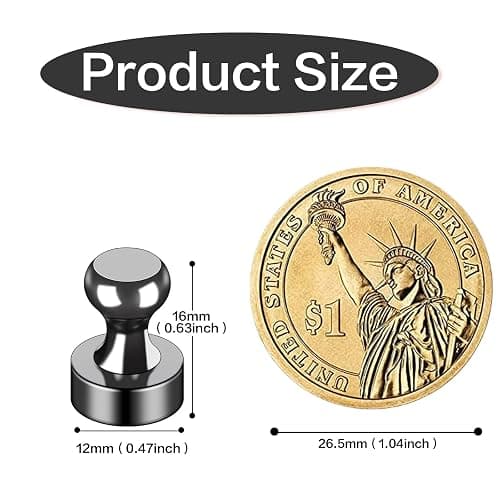 LOVIMAG Fridge Magnets 12Pcs Refrigerator Whiteboard Small Strong Magnet Classroom Kitchen Accessories Decorative Locker Set Decor Must Haves Office Calendar Refrigerador Magnetic Cute Crafts Black thumbnail 2
