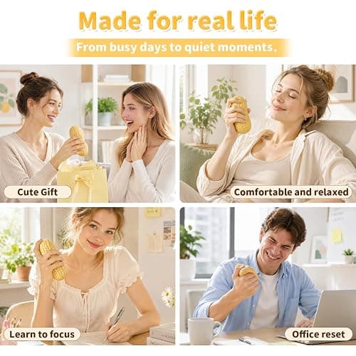 Crunchy Peanut Squishy Asmr Bead Filled, Slow Rising Squeeze | Squeeze Stress Peanut Squishy Slow Rising Squeeze Portable Rebound Calming Anxiety Relief Tool for Adults thumbnail 4