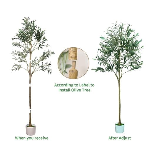5FT Artificial Olive Tree,Artificial Plants Indoor,Faux Olive Tree Olive Trees Artificial Indoor with Natural Wood Trunk and Realistic Leaves and Fruits (5FT) thumbnail 6