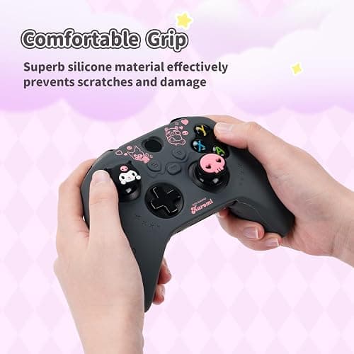 Kuitmor Controller Cover Skin for Xbox Series X/S,Soft Silicone Anti-Slip Protective Cover Skin Case Compatible with Xbox Controller with 2 Thumb Grip Caps - KLM thumbnail 4