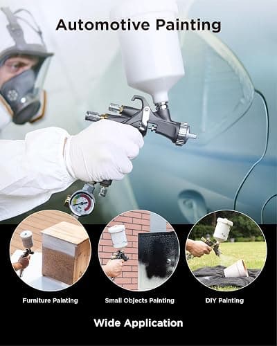 InoKraft D1 LVLP Air Spray Gun Premium Kit, Easy to Use, Paint Gun for Cars & House DIY Painting, 1.3/1.5/1.7mm Nozzles, with Paint Sprayer Accessories thumbnail 2