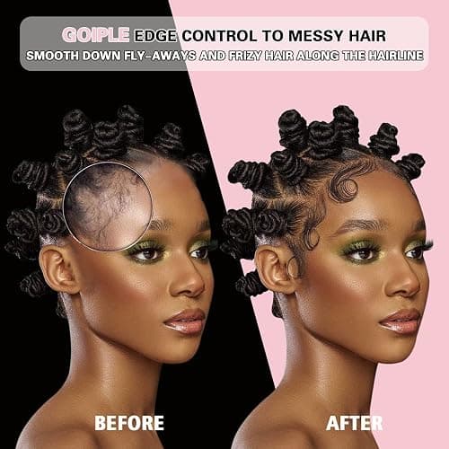 Edge Control Wax for Women Strong Hold Non-greasy, Edge Wax Styling Gel for Black Women Hair No Flaking, White Residue, Shine and Smooth Strawberry Scent 4oz thumbnail 4