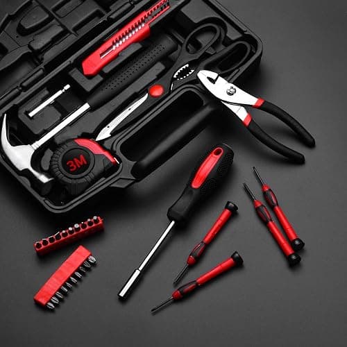 39-Piece Household Tools Kit - Small Basic Home Tool Set with Plastic Toolbox - Great for College Students, Household Use & More thumbnail 2