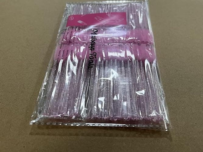 G2PLUS 100 PCS Disposable Eyelash Brushes Spoolies: Pink Crystal Mascara Wands Applicator for Eyelash Extensions thumbnail 11