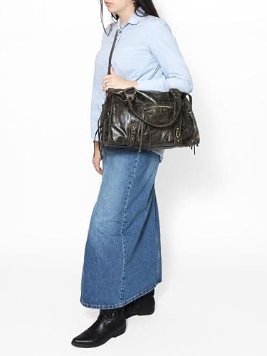 Gave Lux, Damen-Schultertasche aus echtem Wildleder. Handgefertigtes Produkt. Hergestellt in Italien, GLX220609023FBG, helles Leder, 41 x 28 x 13 cm thumbnail 8