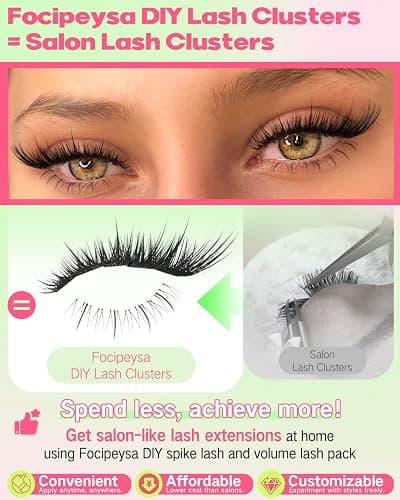 Fox Eye Eyelash Clusters Natural Volume Lashes Clusters Cat Eye Lash Extensions Wispy Cluster Eyelash Extensions Lightweight Waterproof Eyelashes Extension for Effortless Volume Salon Effect Lash thumbnail 6