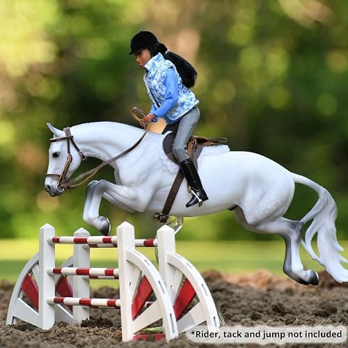 Breyer Horses Traditional Series Get Rowdy | USEF High Performance Horse of The Year 2019 & 2020 | Horse Toy Model | 14" x 11" | 1:9 Scale | Model #1862, White thumbnail 2