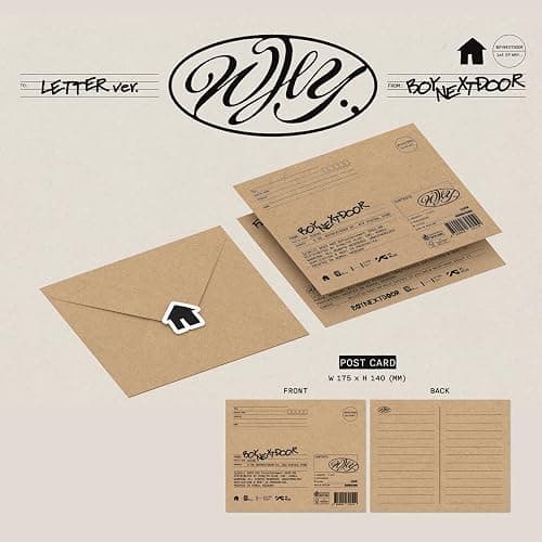 BOYNEXTDOOR - 1st Mini Album [WHY..] (LETTER Ver. - RANDOM Ver.) Post Card + Photo Print + Enverlope + CD-R + Sticker +Lyrics Folded Poster + Photocard + 3 Extra Photocards thumbnail 2