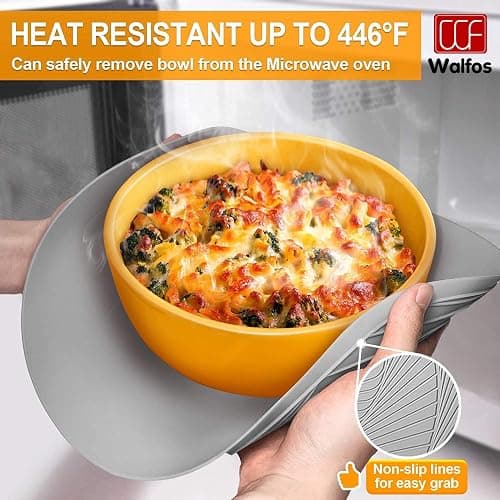Walfos Silicone Microwave Mat & Lid Set, Heat Resistant Multi-Purpose Trivet Mat and Seal Lids, Non-Slip and BPA Free, Perfect for Oven and Hot Pan thumbnail 7