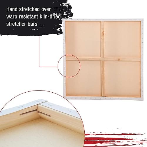 U.S. Art Supply X-Large Stretched Canvas for Painting 48x48 inch Gallery Depth 1-1/2" Thick, 2-Pack - 12oz Acrylic Gesso Triple Primed, Professional Artist Quality, 100% Cotton - Oil, Pouring Paint thumbnail 5
