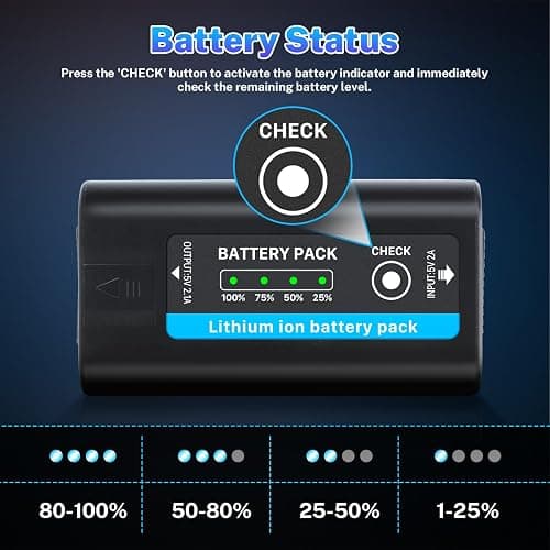 10800mAh Replacement Battery for Sony NP-F970 NP-F980 NP-F960 NP-F950 NP-F930 NP-F550 NP-F570 NP-F750 Batteries, for Sony Handycams, Field Monitor, Video Light with battery Memory Card Organizer thumbnail 6