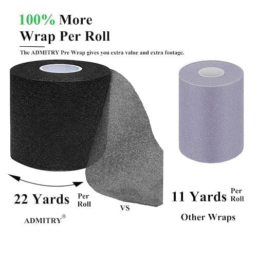 ADMITRY Pre Wrap Tape Athletic,3 Rolls X 22 Yards Beige Prewrap Headbands for Hair,Foam Underwrap Sports Wrap thumbnail 2