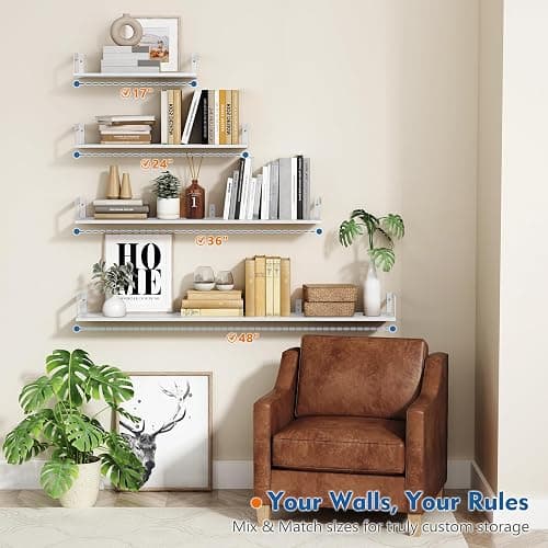Harwaya White Wall Bookshelf for Kids Room, Small Floating Book Shelf for Teen Girls Boys Bedroom, 8 Inch Deep Wall Mounted Bookshelves for Office Living Room Bathroom Decor (3-Pack) thumbnail 5