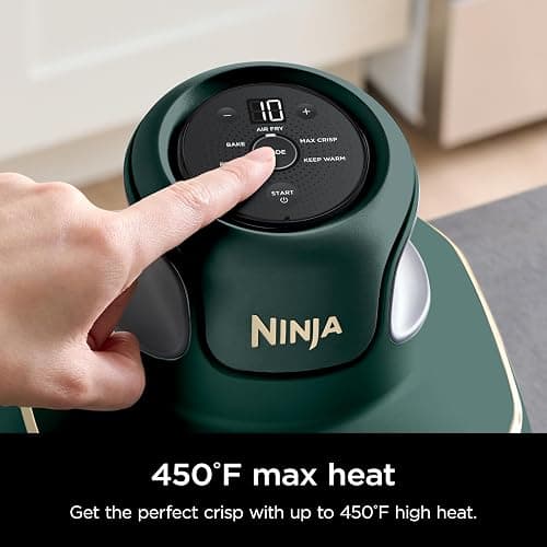 Ninja Crispi 5-in-1 Portable Glass Air Fryer, 4-QT, 2.5-QT & 6-Cup Glass Containers with Crisper Plates & Storage Lids, Microwave, Freezer & Dishwasher Safe, British Racing Green, FN103BF thumbnail 13