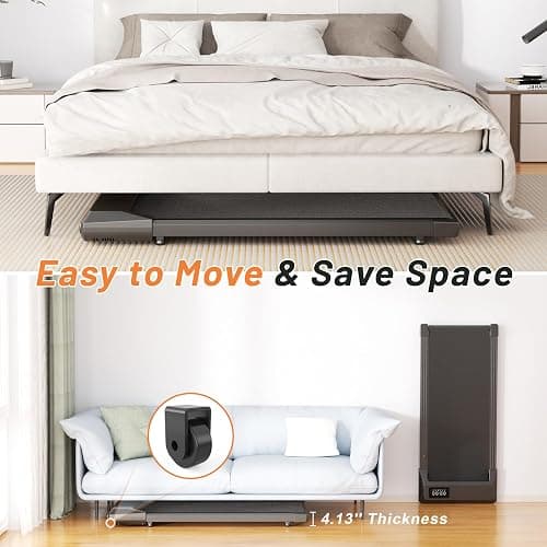 Walking Pad for Home Office, No-Assembly Treadmills with APP and Remote Control, LED Display, 2.5 HP Quiet Walking Jogging Machine, 300 lbs Capacity thumbnail 3