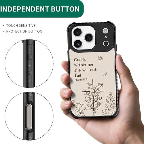 Deaorew for iPhone 17 Pro Case | Compatible with MagSafe | Classic Slim Cover Design | Biblical Floral Cross thumbnail 3
