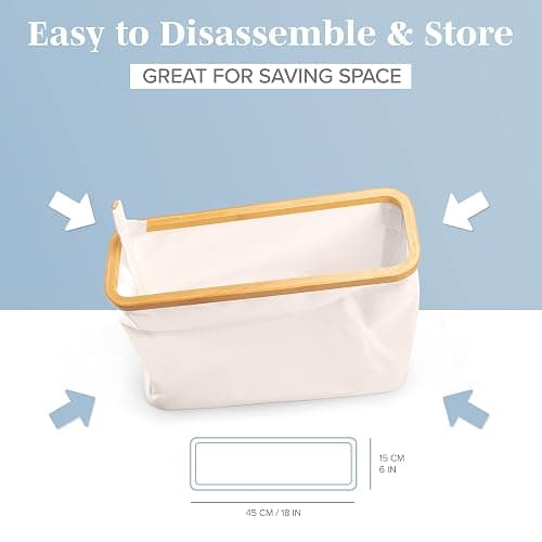 LONBET Toilet Paper Storage for 12 Rolls, Stackable & Foldable - The Ultimate Bathroom Organizer - Waterproof Basket with Bamboo Lid - Elegant Toilet Paper Storage Holder, Beige thumbnail 5