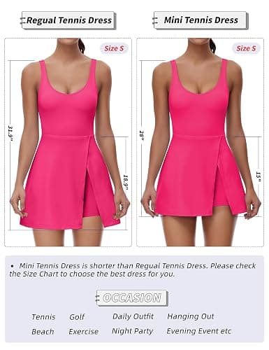 FOMELY Tennis Dress for Women, U Neck Workout Dress with Built in Shorts and Bra for Sleeveless Golf Dresses for Women thumbnail 2