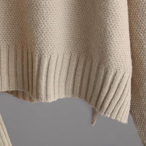 PAIDAXING Womens Oversized Knit Lounge Wear Sets 2 Piece Outfits Crew Neck Long Sleeve Sweater Tops with Wide Leg Drawstring Pants Cosy Knitwear Homewear Co Ord Sets for Women Elegant Tracksuit thumbnail 5