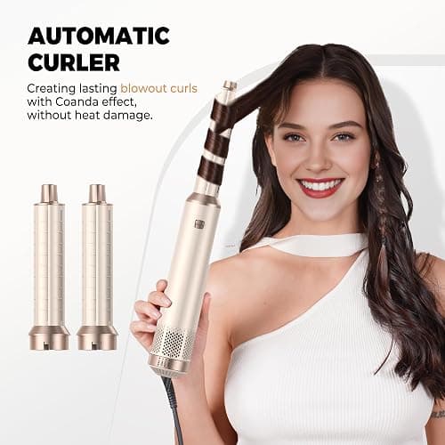 OKWRAP Hairstyler 5 in 1 Haarstyler Hair Styler Set, Airstyler Air Curlers Föhn 5 in 1 Mit Rundbürstenföhn Hairdryer Brushes for Styling Föhn Lockenstab Luft Für Glätten, Trocknen, Volumen, Locken thumbnail 3