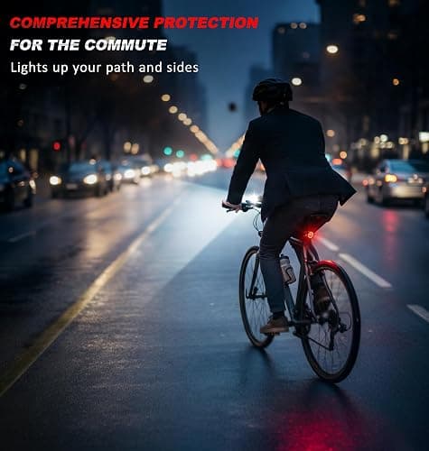 Ascher 1000 Lumens Super Bright Bike Lights for Night Riding, Type-C USB Rechargeable Bike Light Front and Back, 4 Light Modes, Waterproof Bicycle Headlight & Rear Taillight for Road Commuter Cycling thumbnail 8