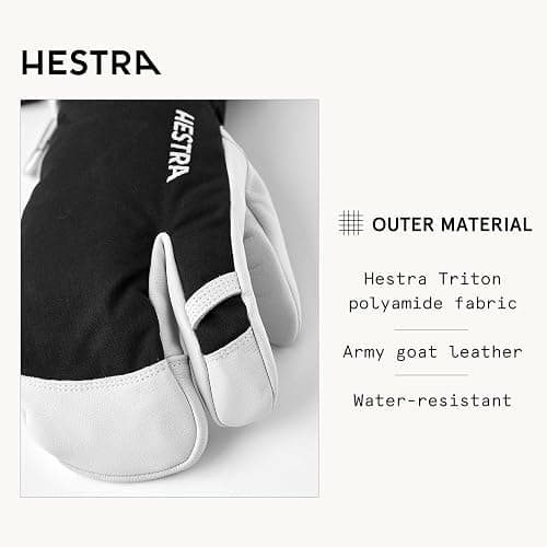 Hestra Army Leather Heli Ski Glove, 3-Finger Snow Glove for Skiing & Snowboarding for Men & Women thumbnail 3