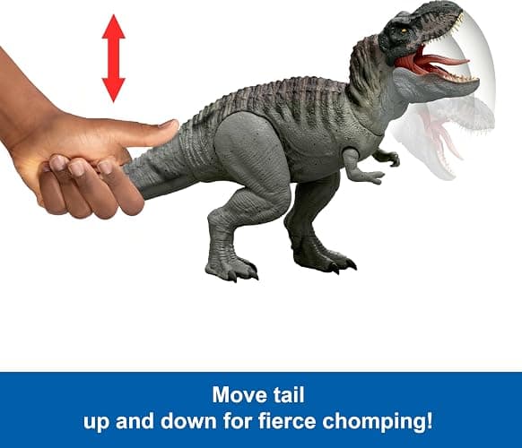 Mattel Jurassic World Rebirth Power Devour Tyrannosaurus Rex Dinosaur Figure with Tongue Activated Constant Chomp, Lights & Sounds, Digital Play thumbnail 4