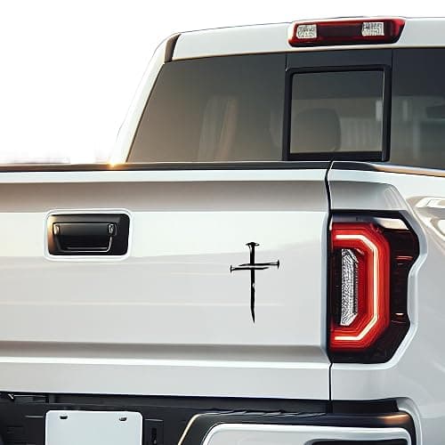 GRITKULTURE Cross of Nails Christian Vinyl Decal Sticker for Cars, Trucks, Laptops, Jesus Christ, Religious, Window Decal Sticker (Black) - Image 1