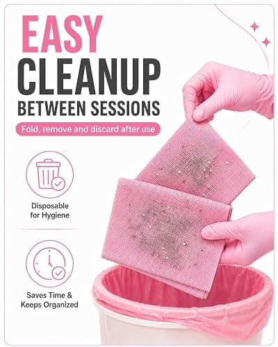 Makartt Disposable Nail Mats: 20 Pcs Foldable Nail Paper Towels for Table Acrylic Practice Sheet 3 Ply Waterproof Nail Art Table Mats Clean Pads for Salon Manicure Tattoo Pink thumbnail 5